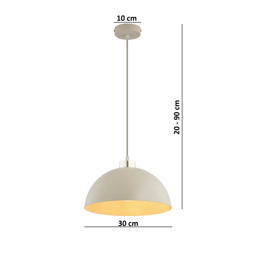 Brilagi - Luster na lanku 1xE27/60W/230V, priemer 30 cm, béžová/zlatá