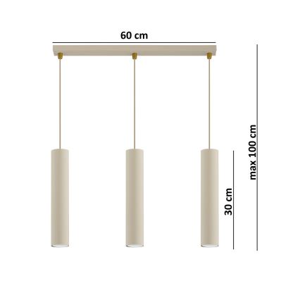 Brilagi - Luster na lanku 3xGU10/15W/230V béžová/zlatá