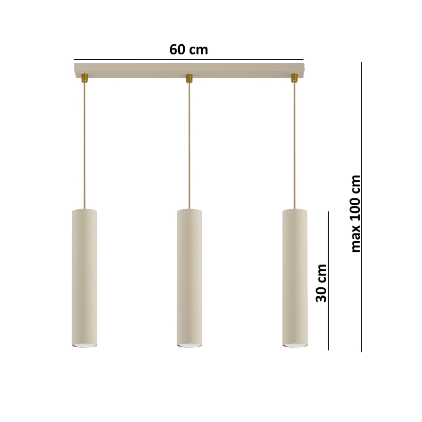 Brilagi - Luster na lanku 3xGU10/15W/230V béžová/zlatá