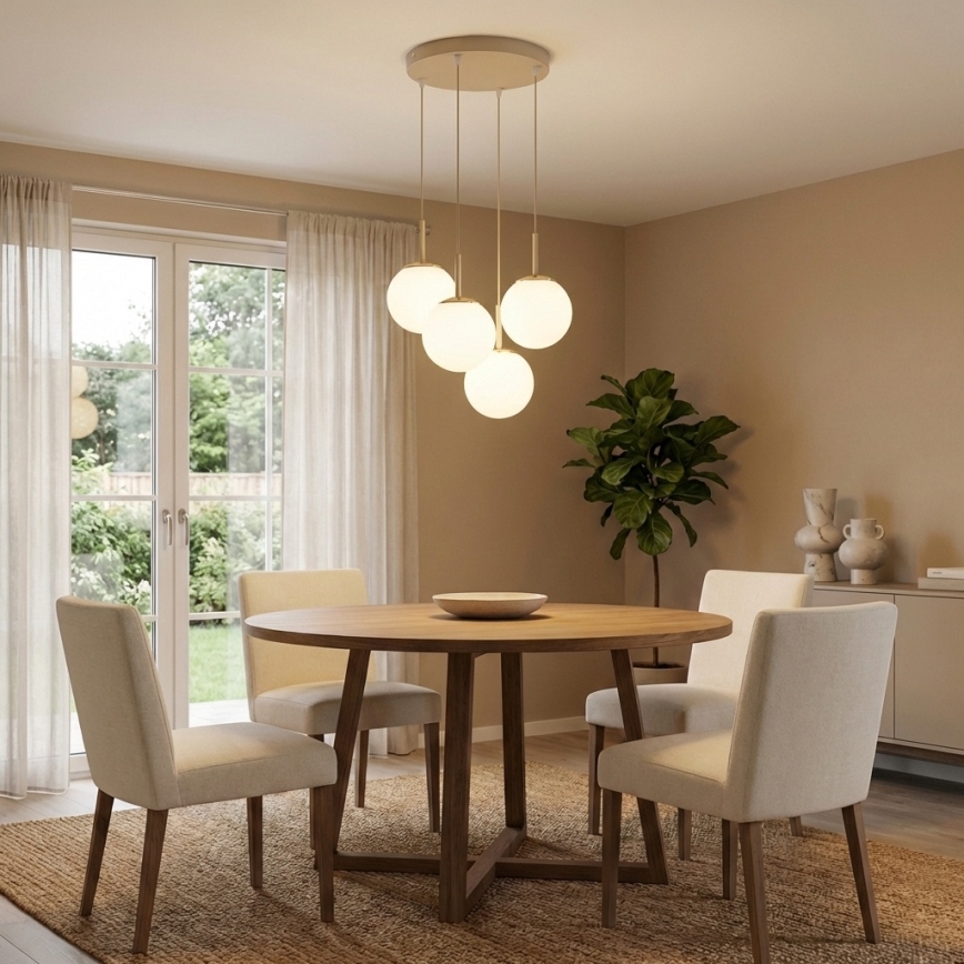 Brilagi - Luster na lanku 4xE27/60W/230V béžová/zlatá