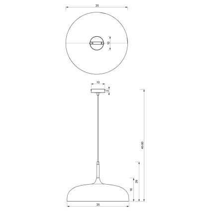 Brilagi - Luster na lanku ABRAHAM 1xE27/60W/230V pr. 35 cm čierna