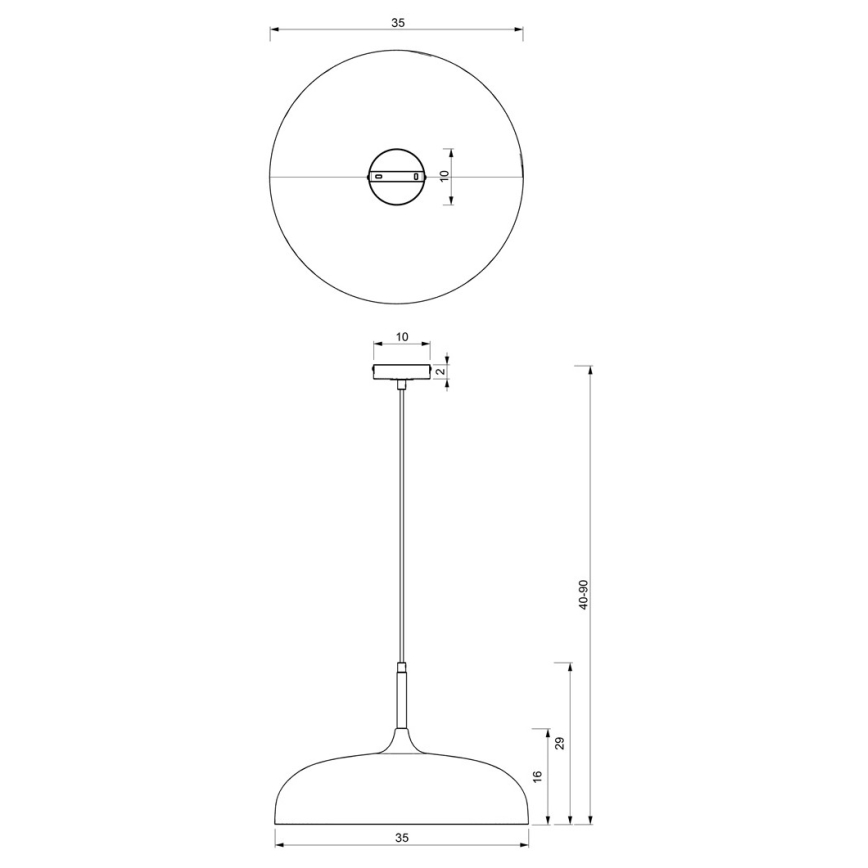 Brilagi - Luster na lanku ABRAHAM 1xE27/60W/230V pr. 35 cm čierna