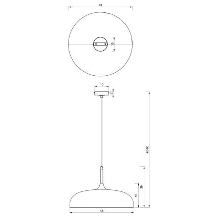 Brilagi - Luster na lanku ABRAHAM 1xE27/60W/230V pr. 45 cm čierna