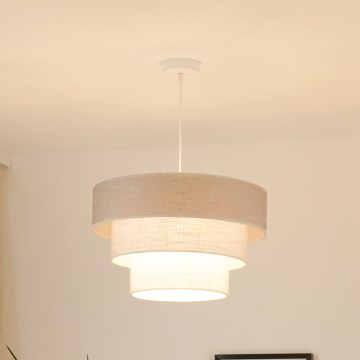 Brilagi - Luster na lanku ALASKA LUNETA 1xE27/15W/230V pr. 45 cm šedá/krémová