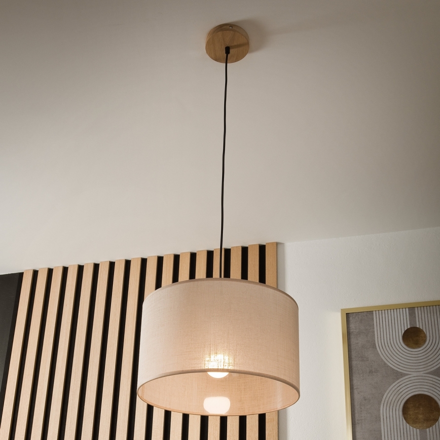 Brilagi - Luster na lanku ANTHONY 1xE27/60W/230V dub/béžová