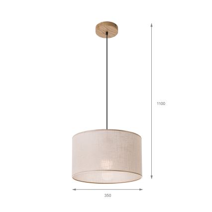 Brilagi - Luster na lanku ANTHONY 1xE27/60W/230V dub/béžová