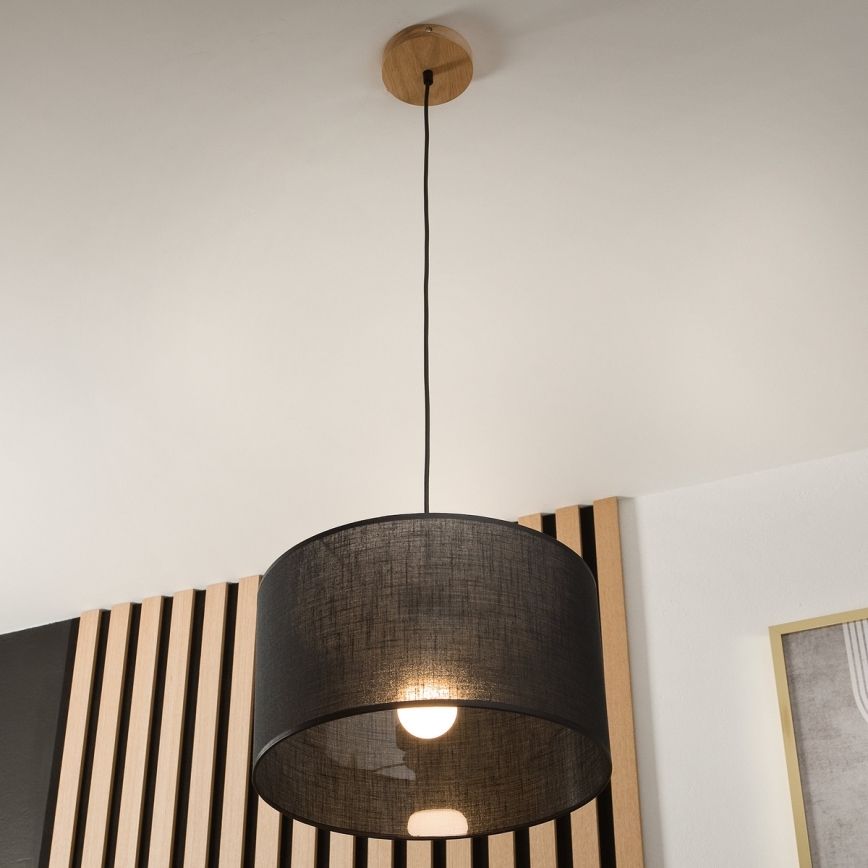 Brilagi - Luster na lanku ANTHONY 1xE27/60W/230V dub/čierna