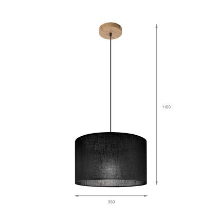 Brilagi - Luster na lanku ANTHONY 1xE27/60W/230V dub/čierna