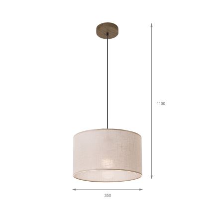 Brilagi - Luster na lanku ANTHONY 1xE27/60W/230V dub orech/béžová