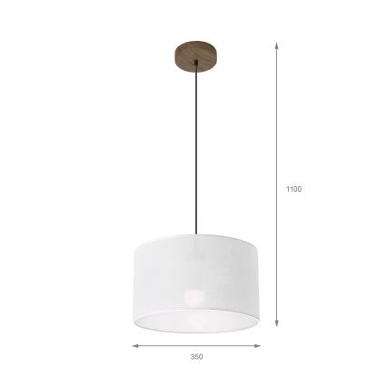 Brilagi - Luster na lanku ANTHONY 1xE27/60W/230V dub orech/biela