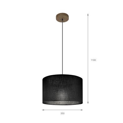 Brilagi - Luster na lanku ANTHONY 1xE27/60W/230V dub orech/čierna