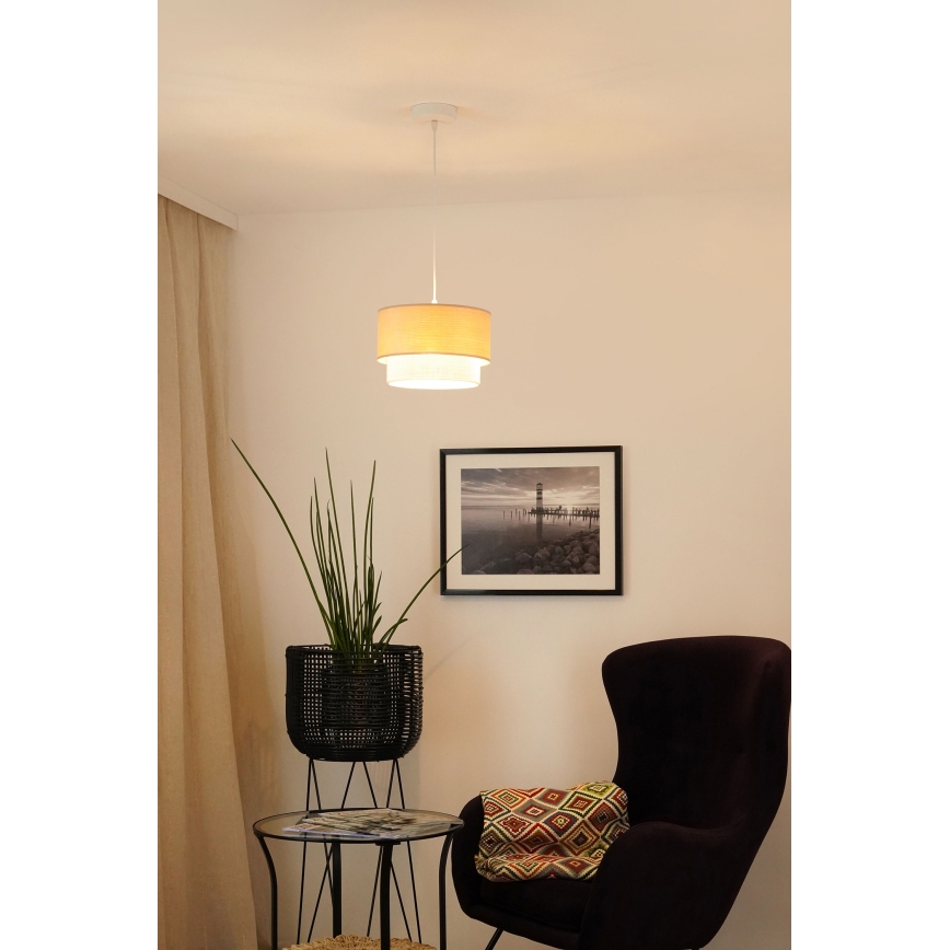 Brilagi - Luster na lanku ARIZONA BOHO 1xE27/15W/230V pr. 25 cm béžová/biela