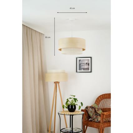 Brilagi - Luster na lanku ARIZONA BOHO 1xE27/15W/230V pr. 45 cm béžová/biela