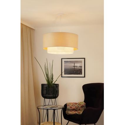 Brilagi - Luster na lanku ARIZONA BOHO 1xE27/15W/230V pr. 60 cm béžová/biela