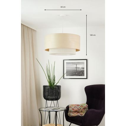 Brilagi - Luster na lanku ARIZONA BOHO 1xE27/15W/230V pr. 60 cm béžová/biela