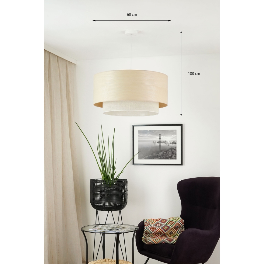 Brilagi - Luster na lanku ARIZONA BOHO 1xE27/15W/230V pr. 60 cm béžová/biela