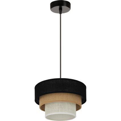 Brilagi - Luster na lanku ASPEN LUNETA 1xE27/15W/230V pr. 25 cm čierna/béžová/krémová