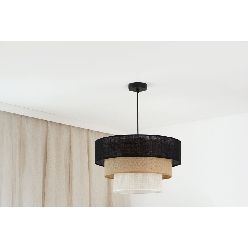 Brilagi - Luster na lanku ASPEN LUNETA 1xE27/15W/230V pr. 45 cm čierna/béžová/krémová
