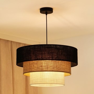 Brilagi - Luster na lanku ASPEN LUNETA 1xE27/15W/230V pr. 45 cm čierna/béžová/krémová