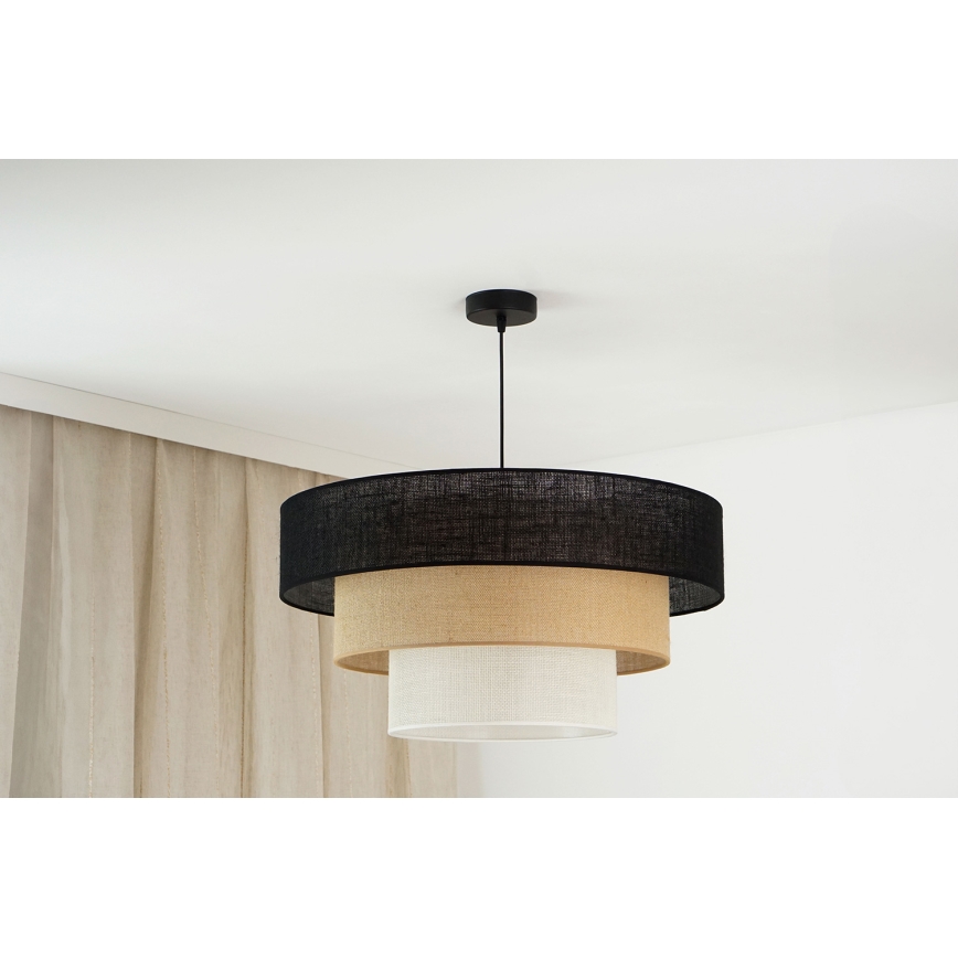 Brilagi - Luster na lanku ASPEN LUNETA 1xE27/15W/230V pr. 60 cm čierna/béžová/krémová