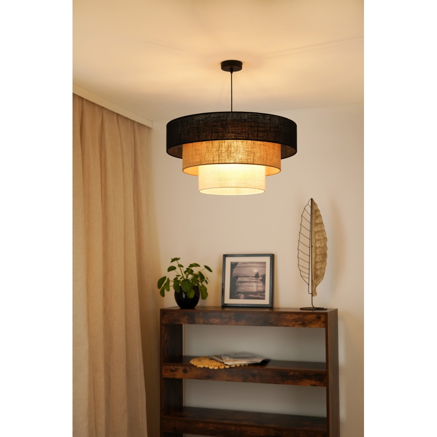 Brilagi - Luster na lanku ASPEN LUNETA 1xE27/15W/230V pr. 60 cm čierna/béžová/krémová