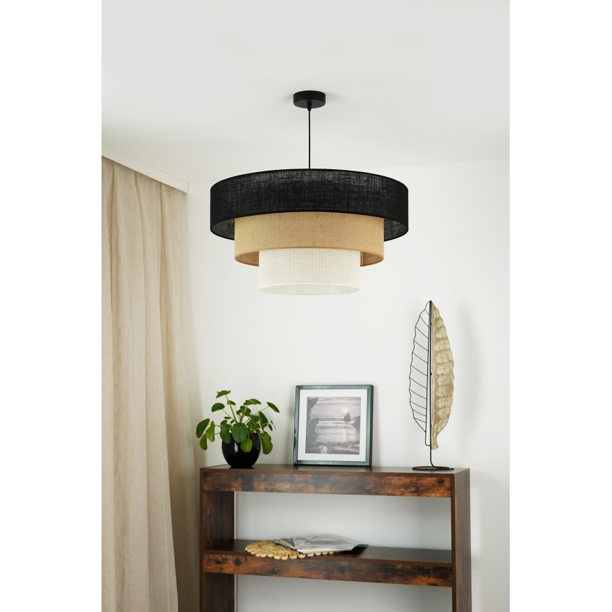 Brilagi - Luster na lanku ASPEN LUNETA 1xE27/15W/230V pr. 60 cm čierna/béžová/krémová