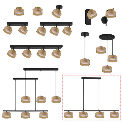 Brilagi - Luster na lanku AURA LUX 4xGX53/30W/230V čierna/zlatá