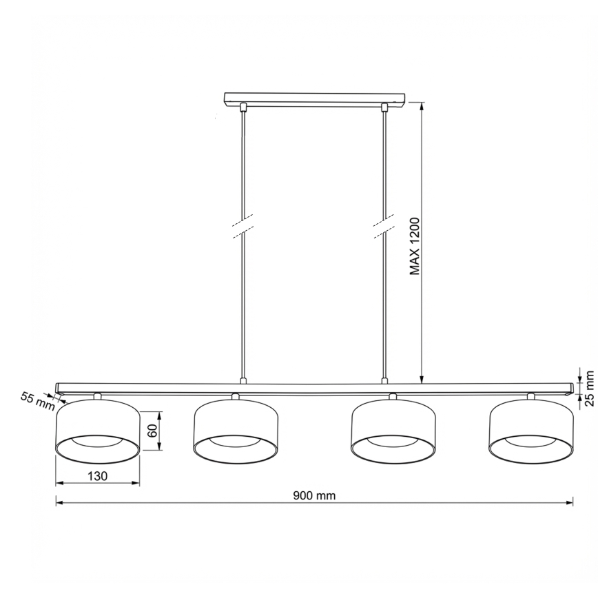 Brilagi - Luster na lanku AURA LUX 4xGX53/30W/230V čierna/zlatá
