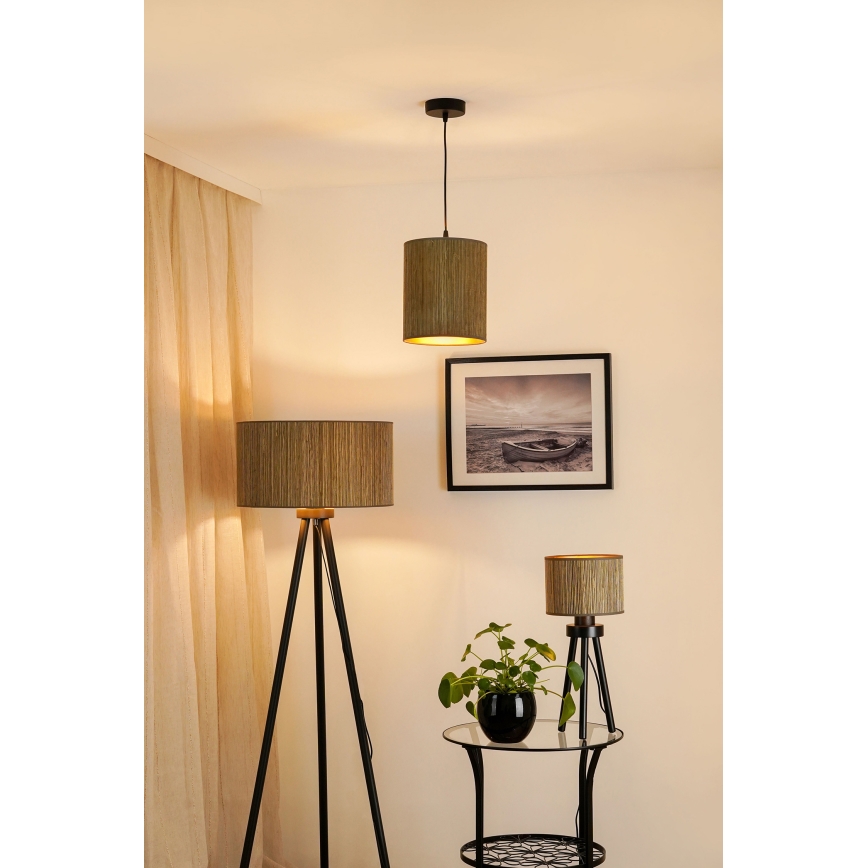 Brilagi - Luster na lanku BOSTON ROLLER 1xE27/15W/230V pr. 21 cm slama hnedá/zlatá