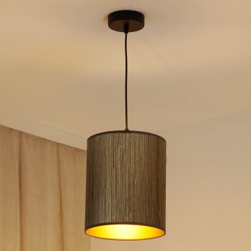Brilagi - Luster na lanku BOSTON ROLLER 1xE27/15W/230V pr. 21 cm slama hnedá/zlatá