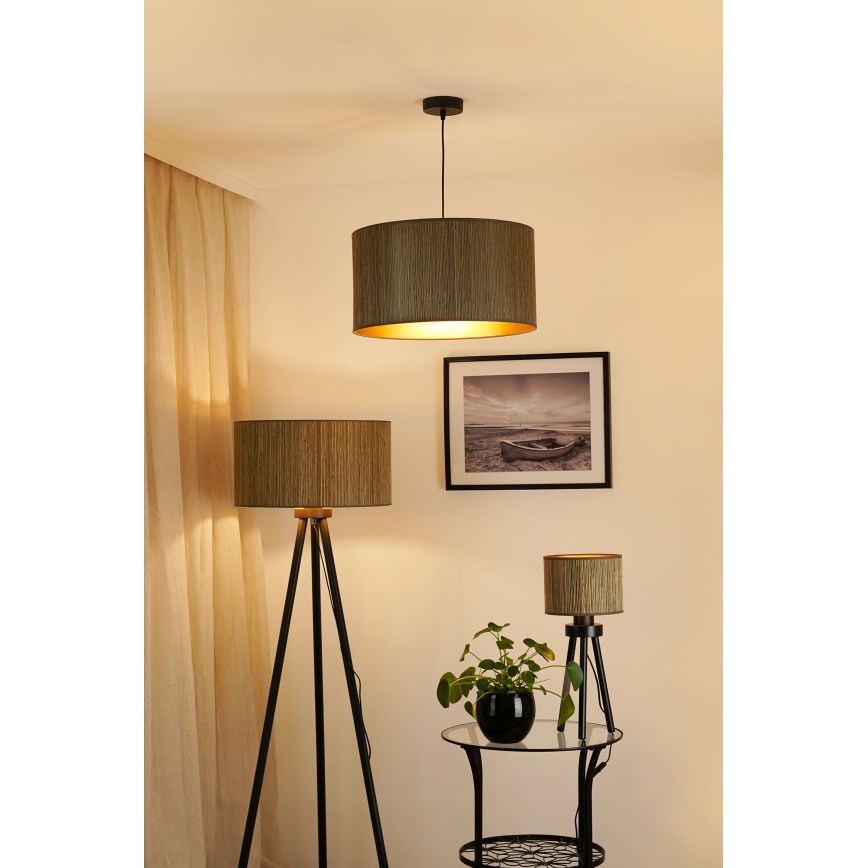 Brilagi - Luster na lanku BOSTON ROLLER 1xE27/15W/230V pr. 45 cm slama hnedá/zlatá