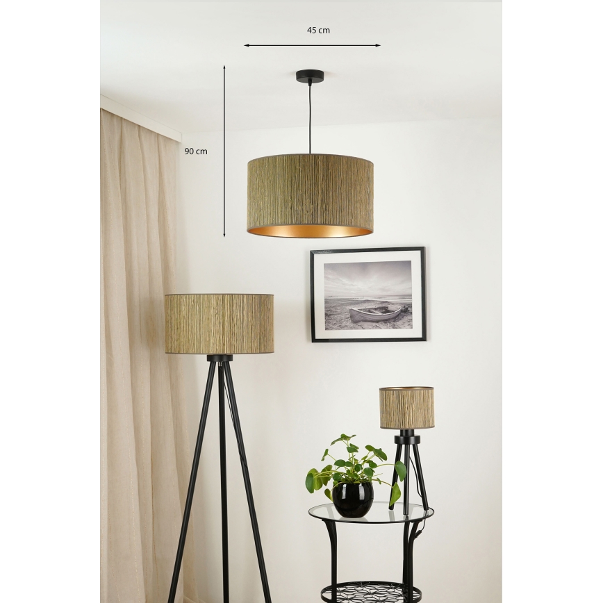 Brilagi - Luster na lanku BOSTON ROLLER 1xE27/15W/230V pr. 45 cm slama hnedá/zlatá