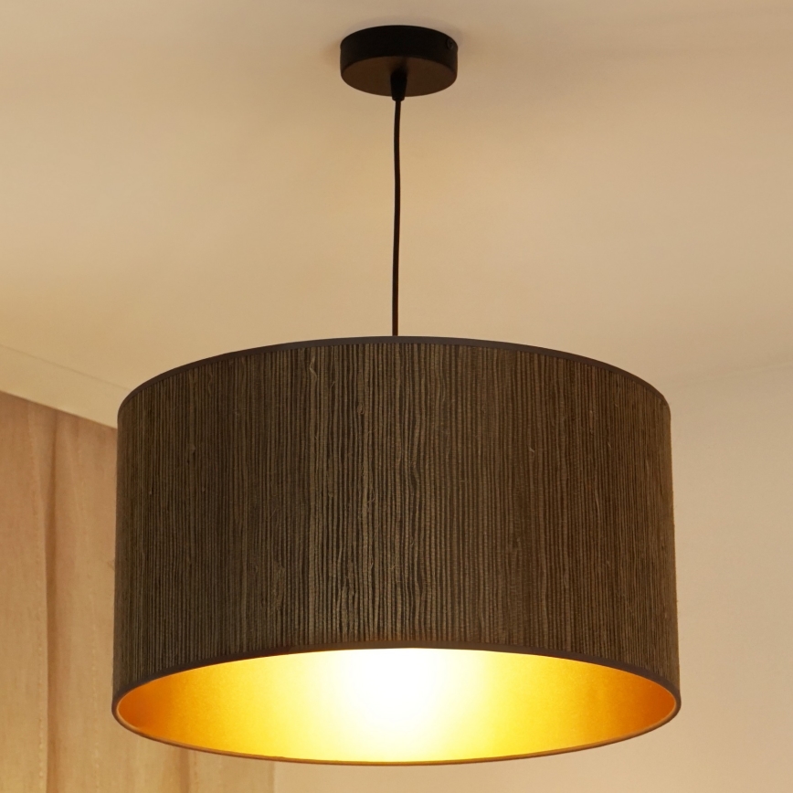 Brilagi - Luster na lanku BOSTON ROLLER 1xE27/15W/230V pr. 45 cm slama hnedá/zlatá
