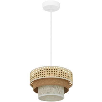 Brilagi - Luster na lanku CEDAR LUNETA 1xE27/15W/230V pr. 25 ratan/hnedá/krémová