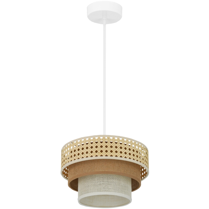 Brilagi - Luster na lanku CEDAR LUNETA 1xE27/15W/230V pr. 25 ratan/hnedá/krémová