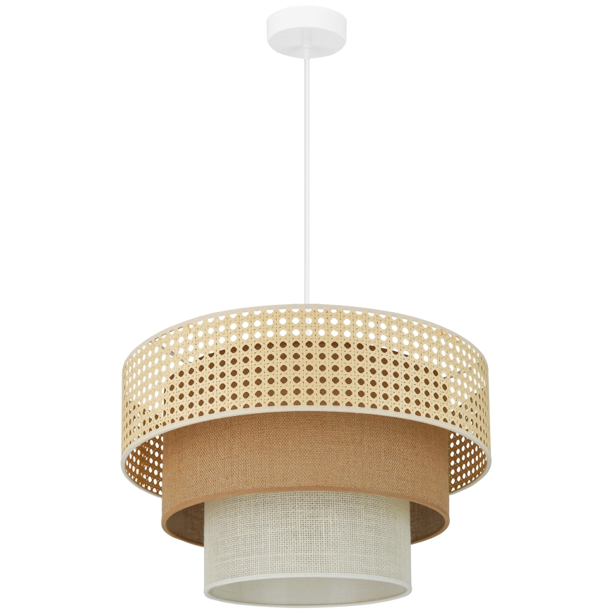 Brilagi - Luster na lanku CEDAR LUNETA 1xE27/15W/230V pr. 45 ratan/hnedá/krémová