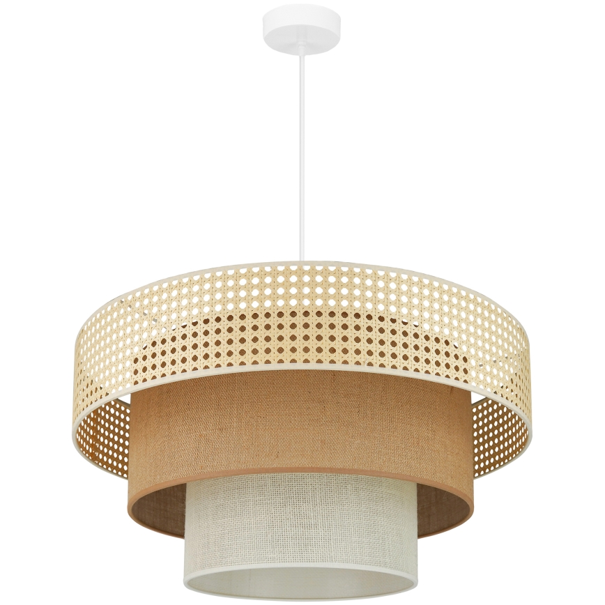 Brilagi - Luster na lanku CEDAR LUNETA 1xE27/15W/230V pr. 60 ratan/hnedá/krémová