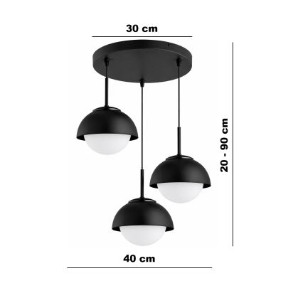 BRILAGI - Luster na lanku COSMO 3xE27/60W/230V čierna