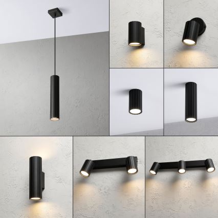 Brilagi - Luster na lanku CRISPINA 1xGU10/10W/230V čierna