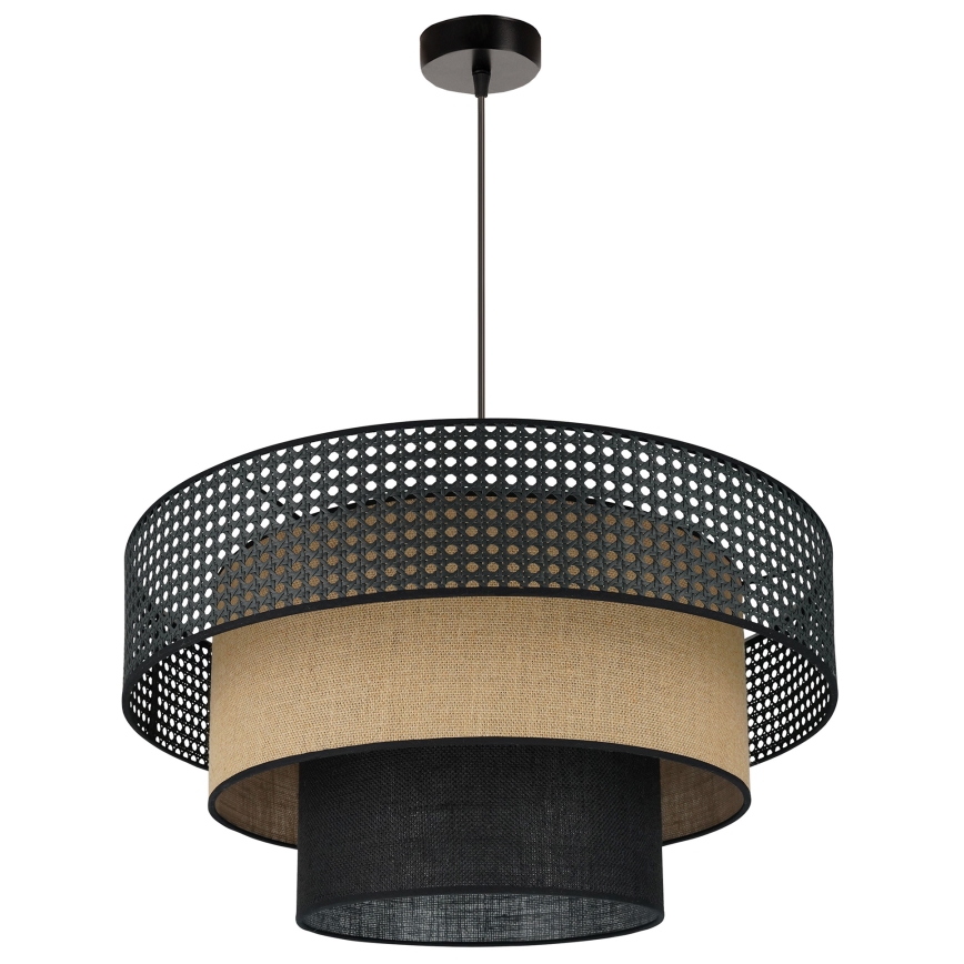 Brilagi - Luster na lanku DAKOTA LUNETA 1xE27/15W/230V pr. 60 cm čierna/ratan