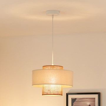 Brilagi - Luster na lanku DALLAS 1xE27/15W/230V pr. 30 cm hnedá/krémová/biela