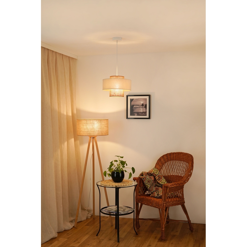 Brilagi - Luster na lanku DALLAS 1xE27/15W/230V pr. 30 cm hnedá/krémová/biela
