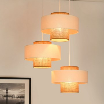 Brilagi - Luster na lanku DALLAS 3xE27/15W/230V hnedá/krémová/biela