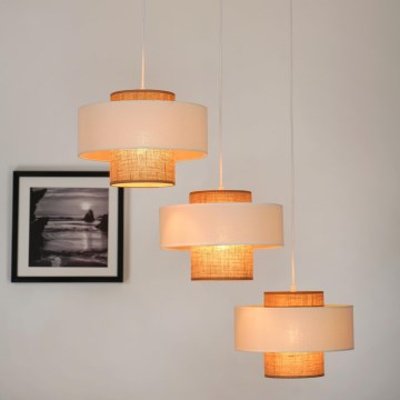 Brilagi - Luster na lanku DALLAS 3xE27/15W/230V hnedá/krémová/biela