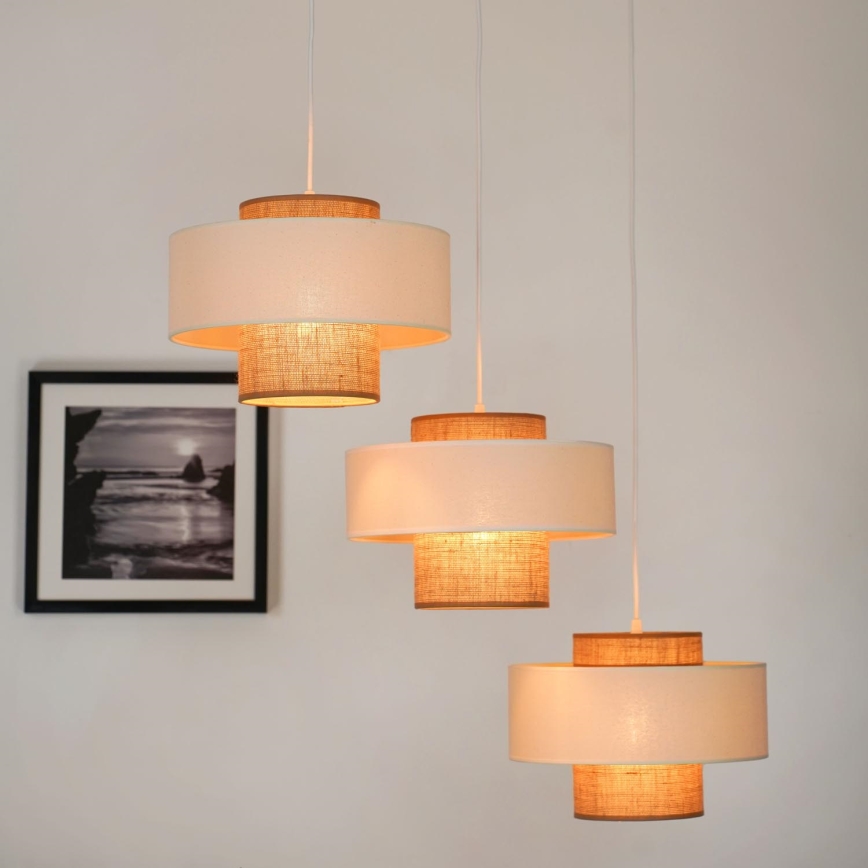 Brilagi - Luster na lanku DALLAS 3xE27/15W/230V hnedá/krémová/biela