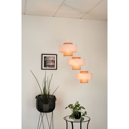 Brilagi - Luster na lanku DALLAS 3xE27/15W/230V hnedá/krémová/biela