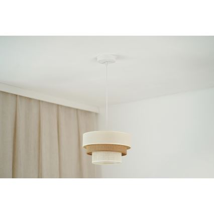 Brilagi - Luster na lanku DENVER LUNETA 1xE27/15W/230V pr. 25 cm béžová/hnedá/krémová