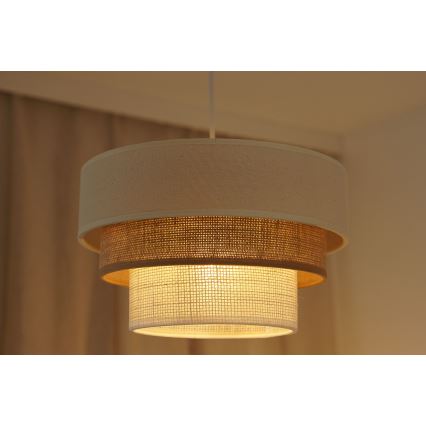 Brilagi - Luster na lanku DENVER LUNETA 1xE27/15W/230V pr. 25 cm béžová/hnedá/krémová
