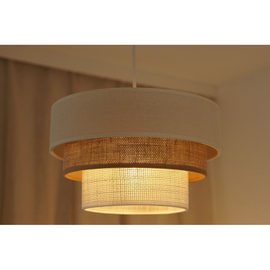 Brilagi - Luster na lanku DENVER LUNETA 1xE27/15W/230V pr. 25 cm béžová/hnedá/krémová