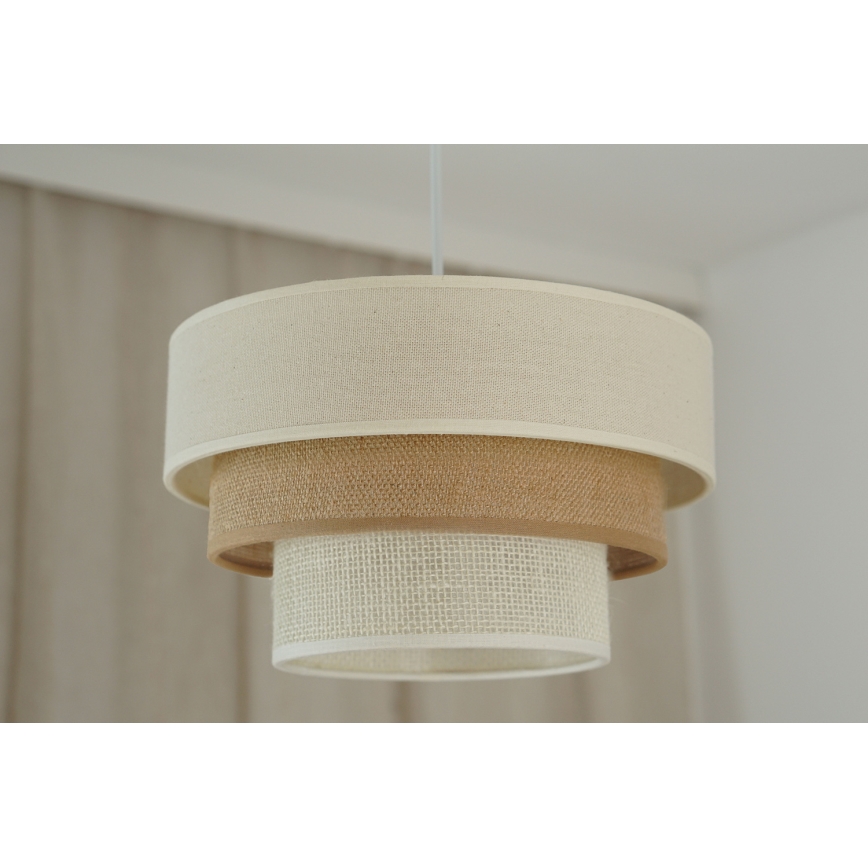 Brilagi - Luster na lanku DENVER LUNETA 1xE27/15W/230V pr. 25 cm béžová/hnedá/krémová